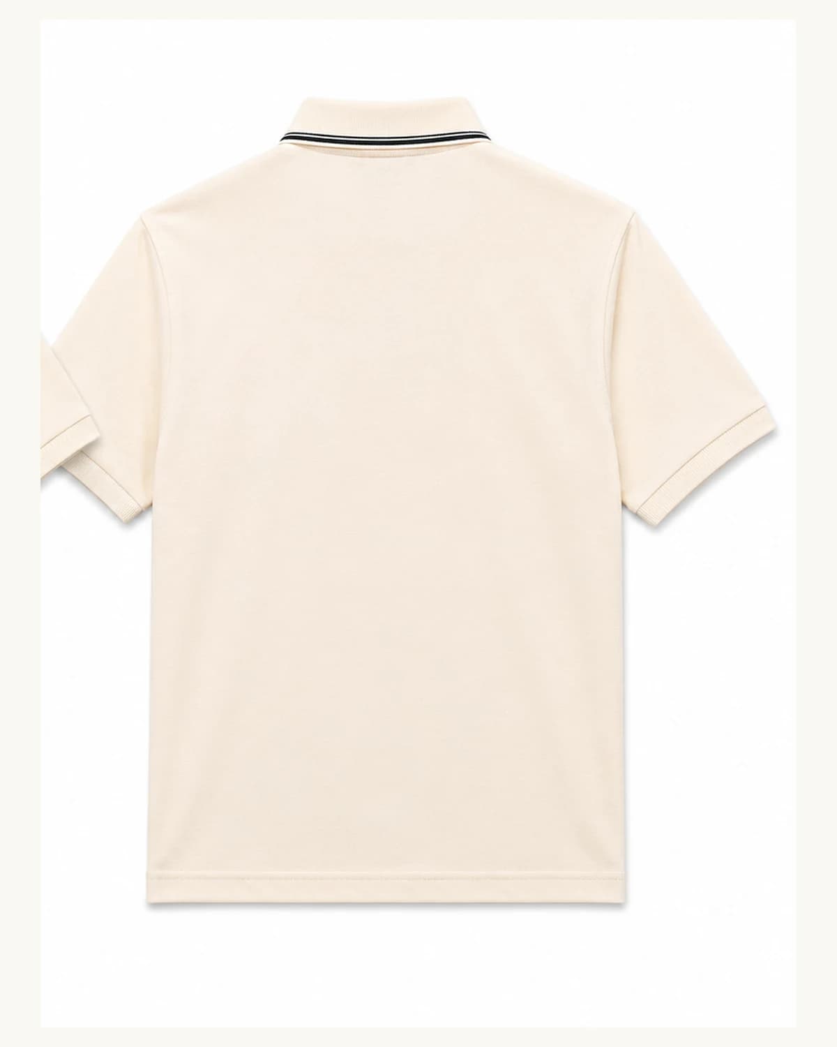 Back view of Cream Contrast Logo Polo